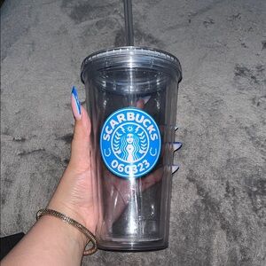Starbucks Transparent Tumbler with Blue Logo venti size double acrylic inside